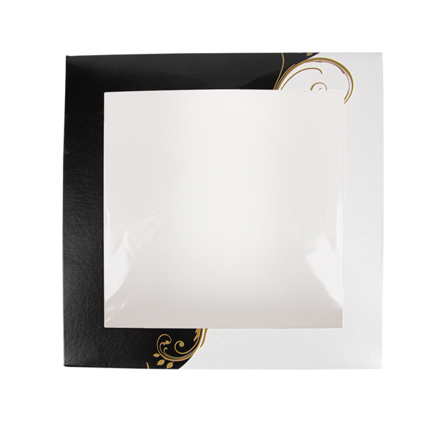 BOÎTES PÂTISSERIES AVEC FENÊTRE 'THEPACK CLASSIC' 250 G/M2 23x23x7,5 CM BLANC CARTON ONDULÉ NANO-MICRO (200 UNITÉ)