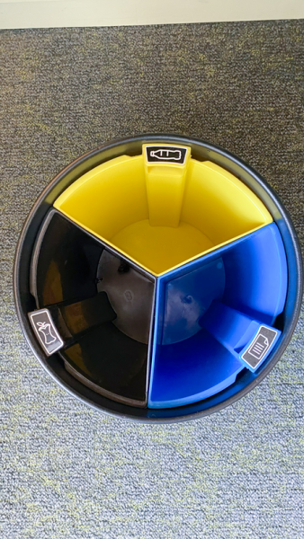 Corbeille de tri 13L - 3 compartiments