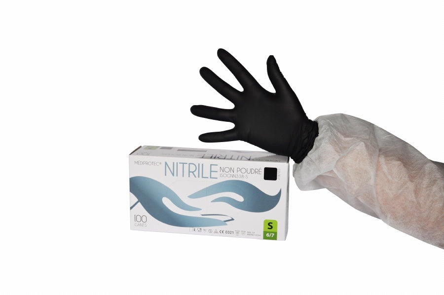 GANT NITRILE NOIR NON POUDRÉ AQL 1,5 TAILLE L (x10)