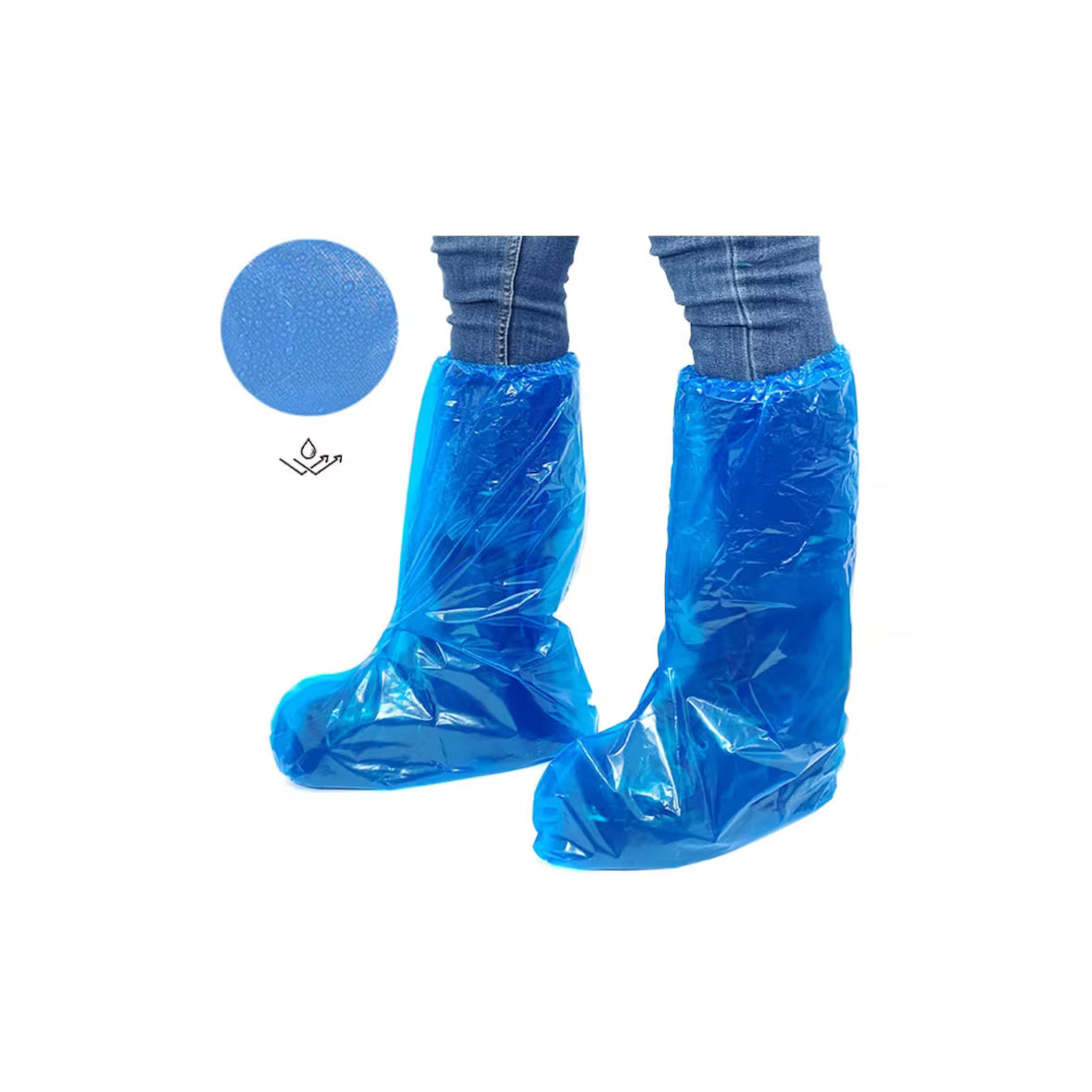 Carton de 500 Surbottes Jetables en Polyéthylène Imperméables - Taille Unique – Bleu