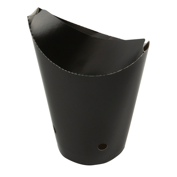 GOBELETS À FRITES AVEC FERMETURE 16 OZ - 480 ML 220 + 18PE G/M2 8,5x14 CM NOIR CARTON (50 UNITÉ)