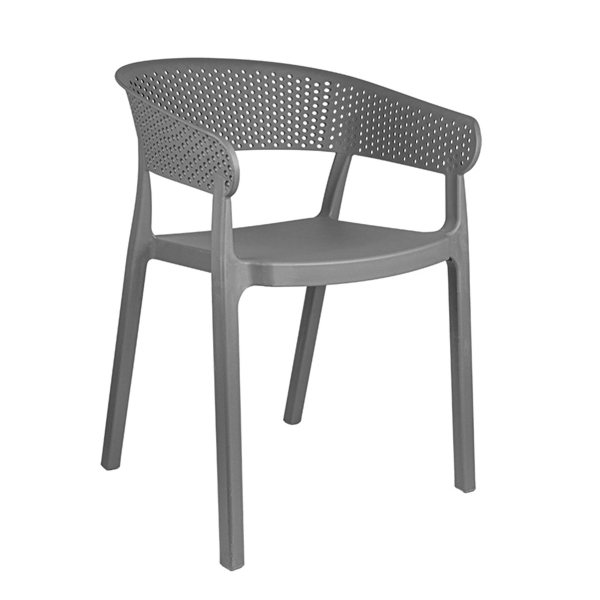 CHAISE EMPILABLE 'SUPRA-TEK' 51x49x73 CM GRIS PP (4 UNITÉ)