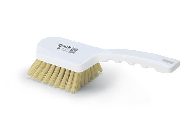 Brosse à manche court blanche – Poils robustes
