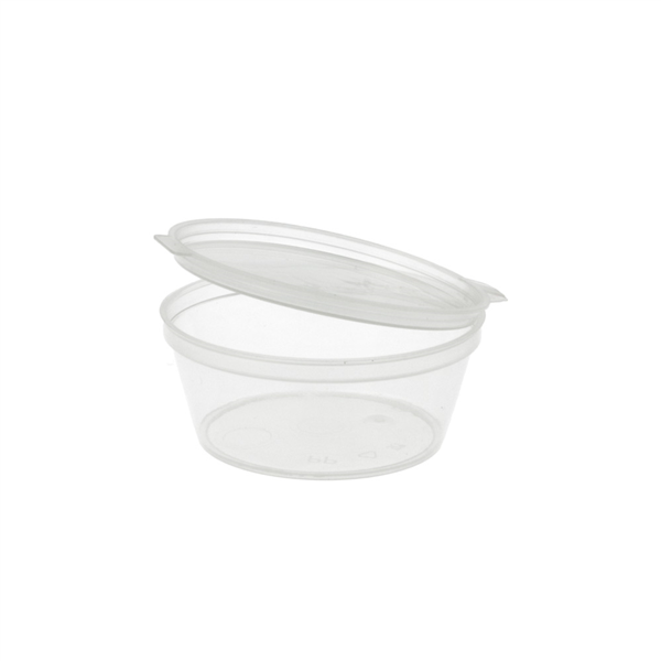 PETITS POTS + COUVERCLE INCLUS 60 ML Ø6/4,6x2.5 CM TRANSPARENT PP (1000 UNITÉ)