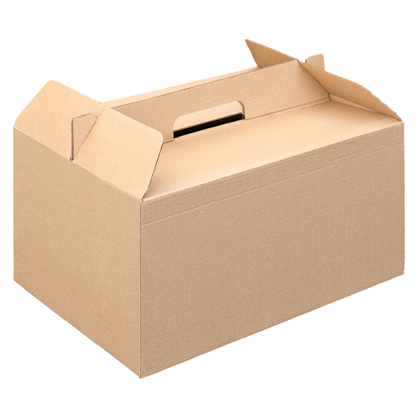 BOÎTES TRANSPORT DE REPAS 'THEPACK' 330 G/M2 28x20x15 CM NATUREL CARTON ONDULÉ MICROCANAL (100 UNITÉ)