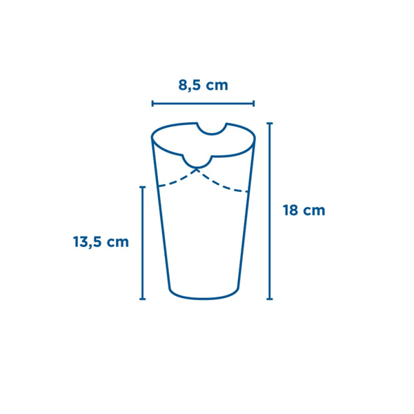 GOBELETS À FRITES AVEC FERMETURE 22 OZ - 660 ML 200 + 25PE G/M2 8,5x18 CM MARRON CARTON (1000 UNITÉ)