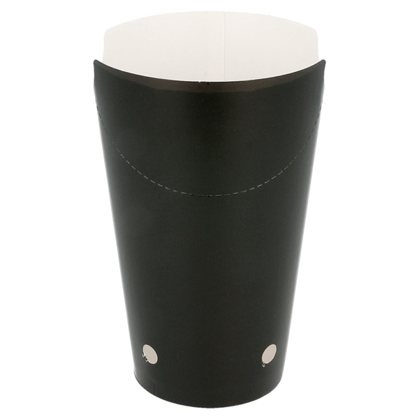 GOBELETS À FRITES AVEC FERMETURE 16 OZ - 480 ML 220 + 18PE G/M2 8,5x14 CM NOIR CARTON (50 UNITÉ)