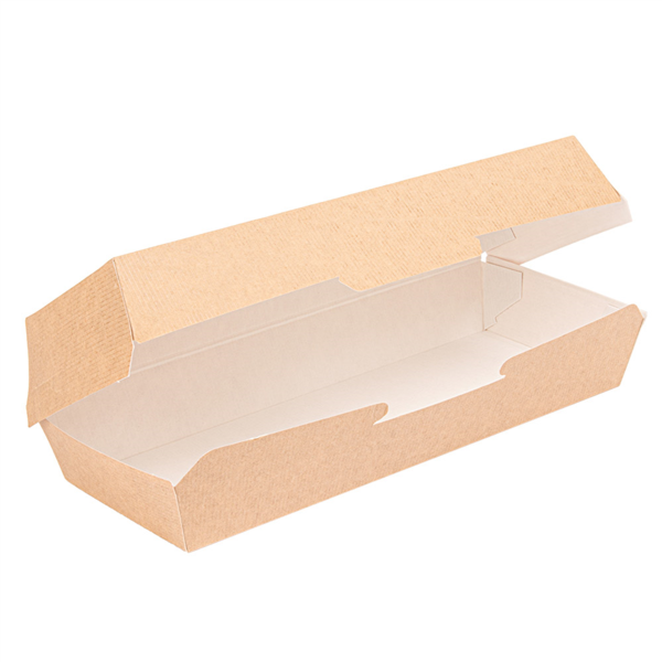 BOÎTES "PANINI" 'THEPACK' 220 G/M2 26,5x12,2x7 CM NATUREL CARTON ONDULÉ NANO-MICRO (300 UNITÉ)
