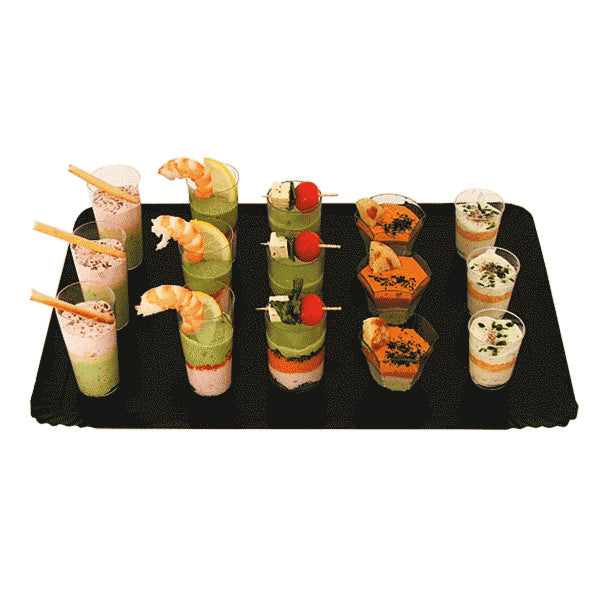 PLATEAUX TRAITEUR 1100 G/M2 28x42 CM OR/NOIR CARTON (100 UNITÉ)