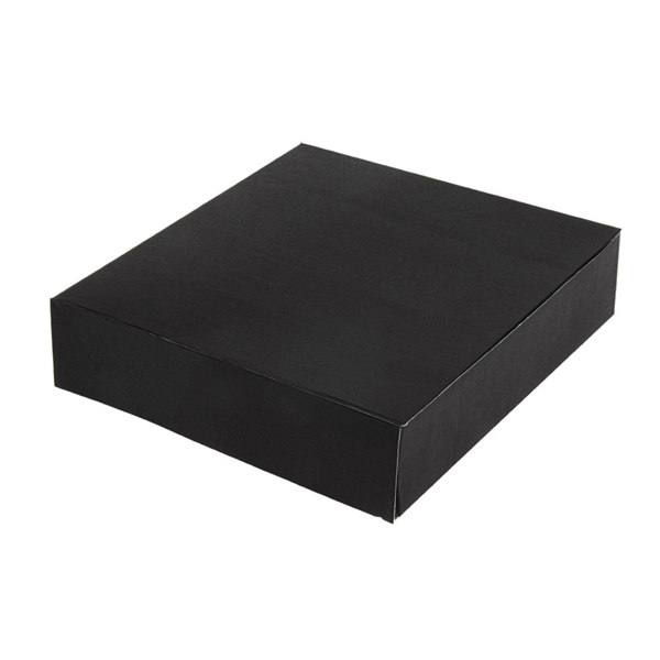 BOÎTES CATERING, PLATE 'THEPACK' 250 G/M2 21x21x5 CM NOIR CARTON ONDULÉ NANO-MICRO (100 UNITÉ)