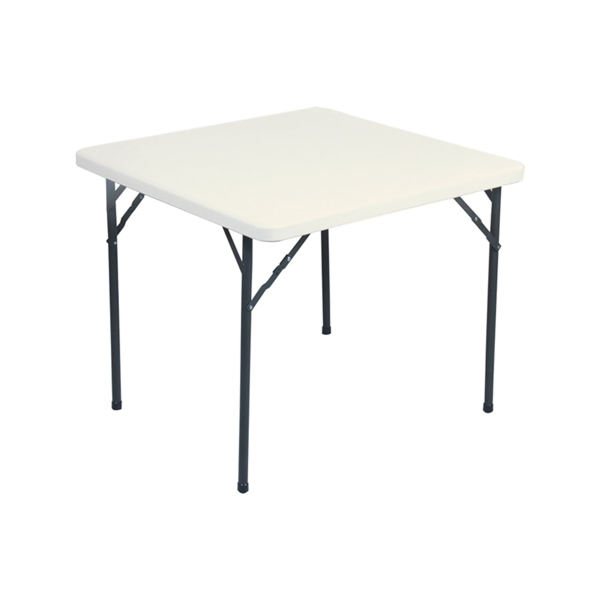 TABLE CARRÉE PLIABLE 86x86x74 CM BLANC PE (1 UNITÉ)