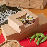 RÉCIPIENTS SUSHI+FÊNETRE 'THEPACK' 220 G/M2 + OPP 10x10x4 CM MARRON CARTON ONDULÉ NANO-MICRO (400 UNITÉ)