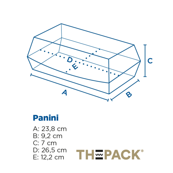 BOÎTES "PANINI" 'THEPACK' 220 G/M2 26,5x12,2x7 CM NATUREL CARTON ONDULÉ NANO-MICRO (300 UNITÉ)