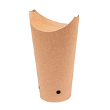 GOBELETS À FRITES AVEC FERMETURE 22 OZ - 660 ML 200 + 25PE G/M2 8,5x18 CM MARRON CARTON (1000 UNITÉ)