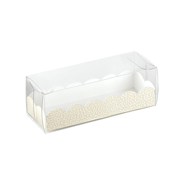 BOÎTES PÂTISSERIE + BASES BRISTOL 16x5x5 CM TRANSPARENT PET (200 UNITÉ)
