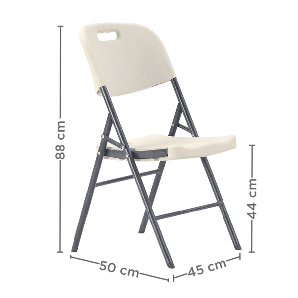 CHAISE PLIABLE 50x45x88 CM BLANC PE (4 UNITÉ)