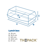BOÎTES "LUNCH BOX" 'THEPACK' 220 G/M2 22,5x17x8,5 CM NATUREL CARTON ONDULÉ NANO-MICRO (300 UNITÉ)