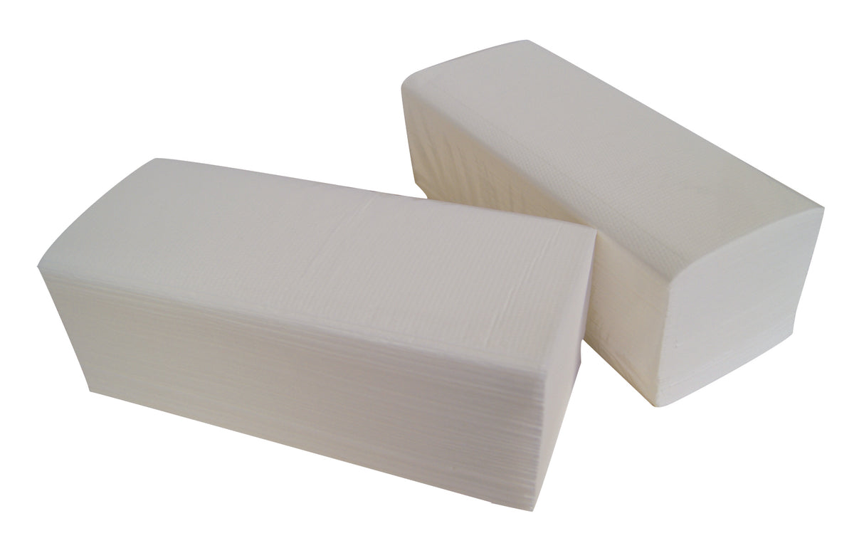 ESSUIE-MAINS PLIÉS 25X21CM BLANC GAUFRÉ COLLÉ EN 'V' (colis de 3600)