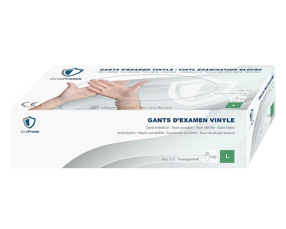 One Protek - Boîte de 1000 Gants d'examen Vinyle