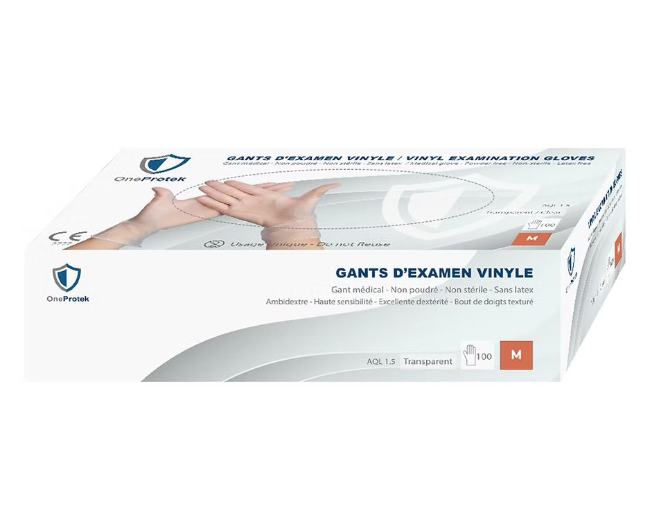 One Protek - Boîte de 1000 Gants d'examen Vinyle