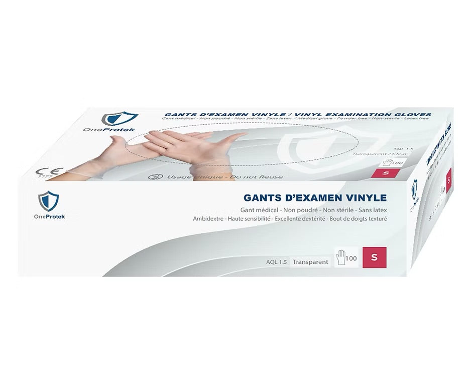 One Protek - Boîte de 1000 Gants d'examen Vinyle