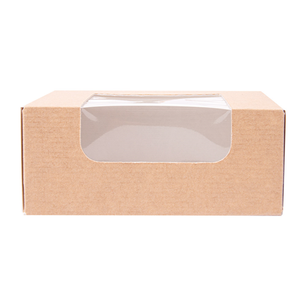 RÉCIPIENTS SUSHI+FÊNETRE 'THEPACK' 220 G/M2 + OPP 10x10x4 CM MARRON CARTON ONDULÉ NANO-MICRO (400 UNITÉ)