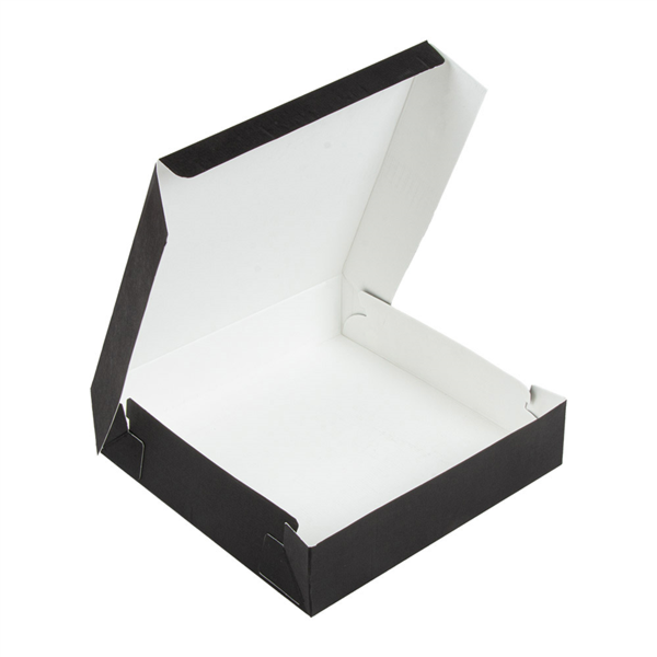 BOÎTES CATERING, PLATE 'THEPACK' 250 G/M2 21x21x5 CM NOIR CARTON ONDULÉ NANO-MICRO (100 UNITÉ)