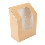BOÎTES AVEC FENÊTRE POUR "TORTILLA" 'THEPACK' 220 G/M2 + OPP 9,2x5,1x9,2/12,5 CM NATUREL CARTON ONDULÉ NANO-MICRO (600 UNITÉ)