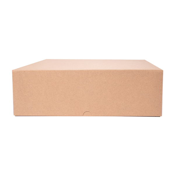 BOÎTES PATISSERIES SANS FENÊTRE 'THEPACK' 240 G/M2 32x32x10 CM NATUREL CARTON ONDULÉ NANO-MICRO (100 UNITÉ)