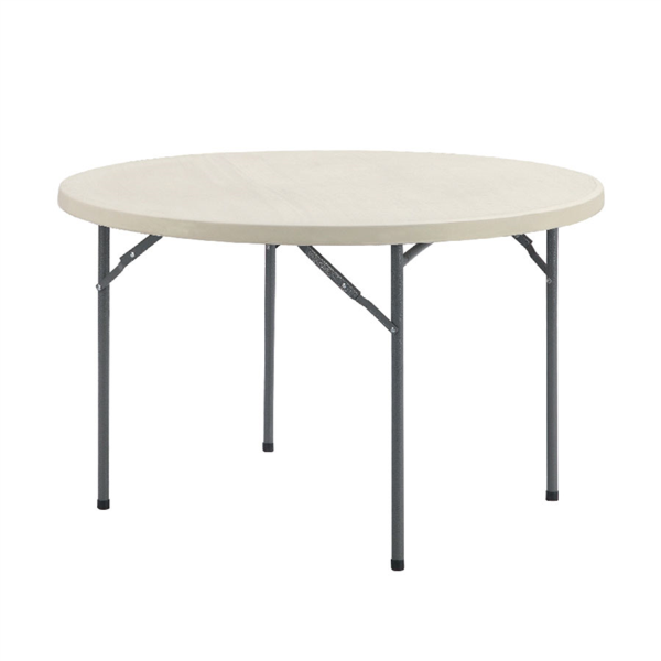 TABLE RONDE PLIABLE Ø 120x74 CM BLANC PE (1 UNITÉ)