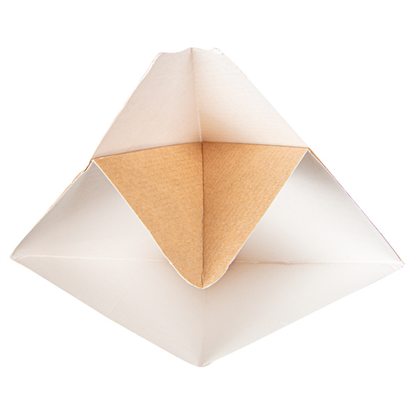 CORNETS AVEC LANGUETTES 'THEPACK' 250 G 220 G/M2 16,5x27 CM NATUREL/BLANC CARTON ONDULÉ NANO-MICRO (1200 UNITÉ)