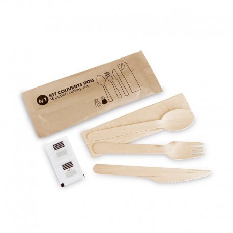 Kit couverts 6/1 Bois